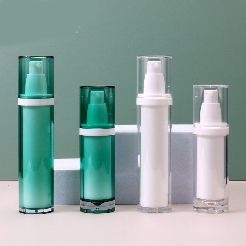 30ml/50ml airless lotion bottle, straight round transparent lotion bottle
