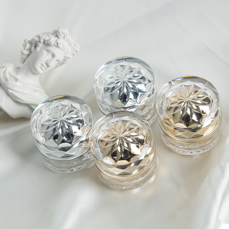 5g Acrylic Cream Jar, Double-Layer Lotion Jar, Premium Essence Trial Pack Jar (Chrysanthemum Bottle with Inner Lid)