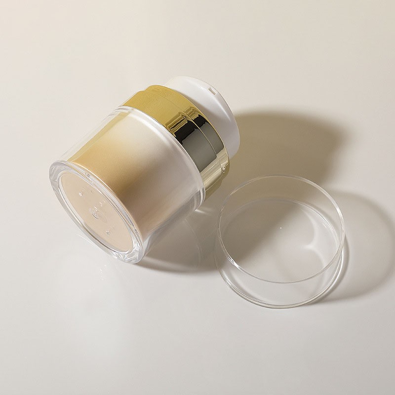 15/30/50/100g Press-type Vacuum Cream Bottle, Electroplated Eye Cream/Face Cream Bottle, Vacuum Dispensing Bottle, Lotion Bottle