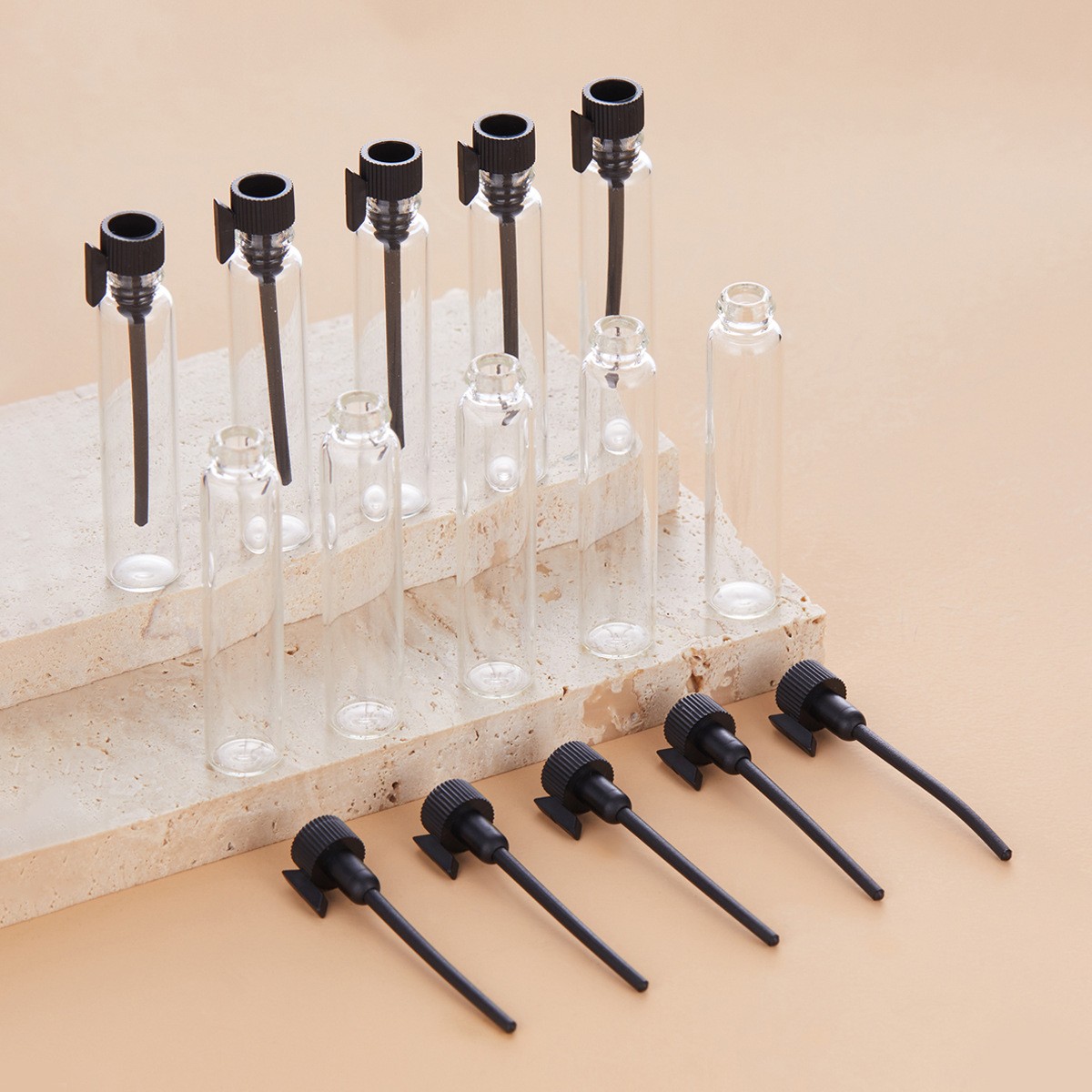 1ml/2ml transparent amber dropper bottle, perfume/essential oil sample bottle, small capacity amber glass dispensing bottle