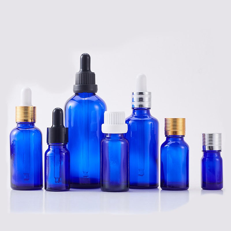 5ml 10ml 15ml 20ml 30ml 50ml 100ml Blue essential oil bottle empty bottle glass dropper bottle