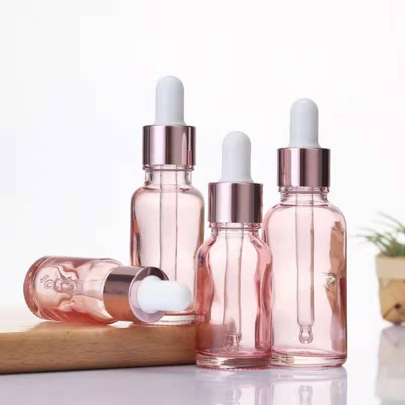 Hot-selling 5-100ML pink essential oil bottle dropper serum bottle