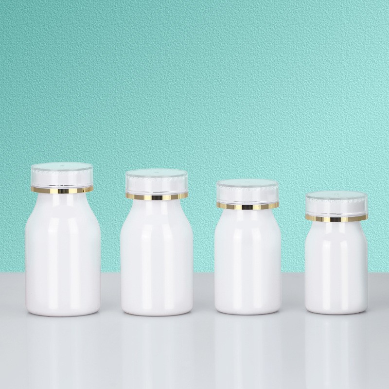 Customized PET health supplement packaging bottles, plastic capsule bottles, white solid packaging bottles