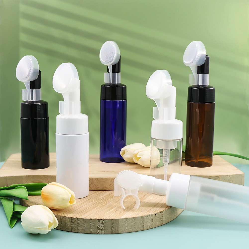 Facial cleansing brush head foam bottle, PET plastic pump foaming bottle, 150/200ml teeth whitening mousse bottle