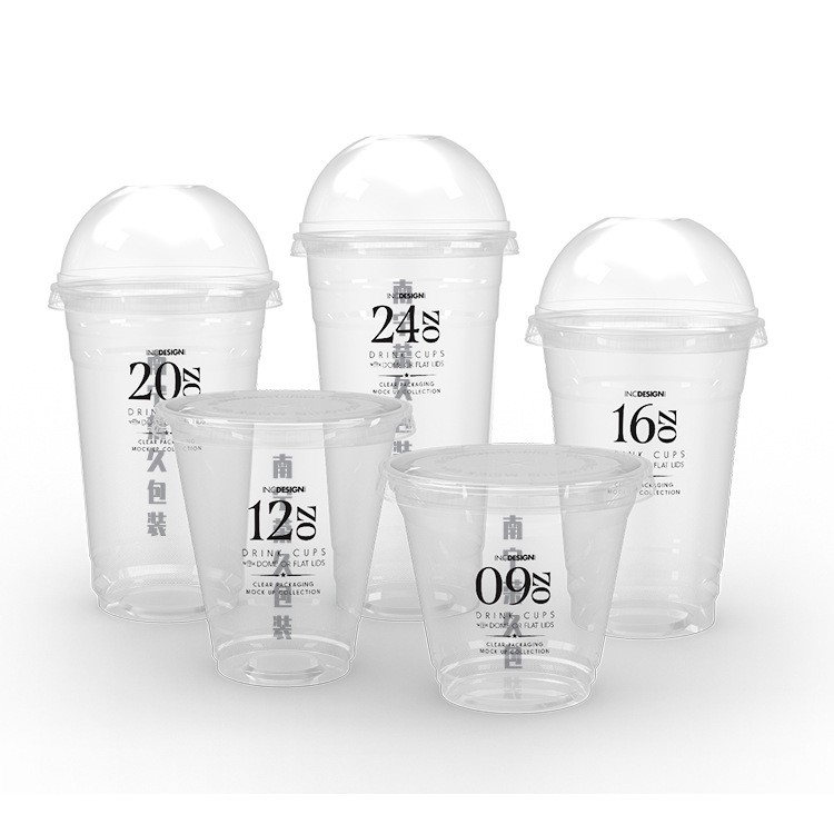 Biodegradable PLA Compostable Cold Drink Cups with Lids – Eco-Friendly Takeaway Cups for Bubble Tea, Juice & Coffee