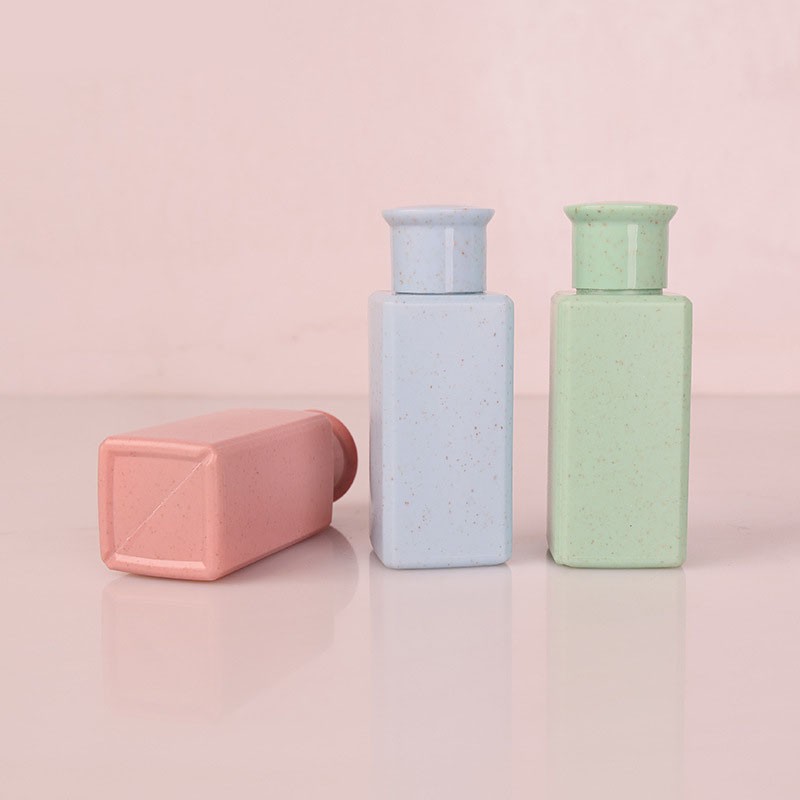 Manufacturer supplies 30ml colored square wheat straw biodegradable shampoo and shower gel refill bottles