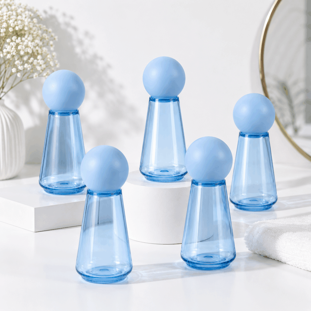 Factory Direct OEM 50ml Conical High Transparent PET Spray Bottle Ball Cap for Essence Hydrating Setting Spray