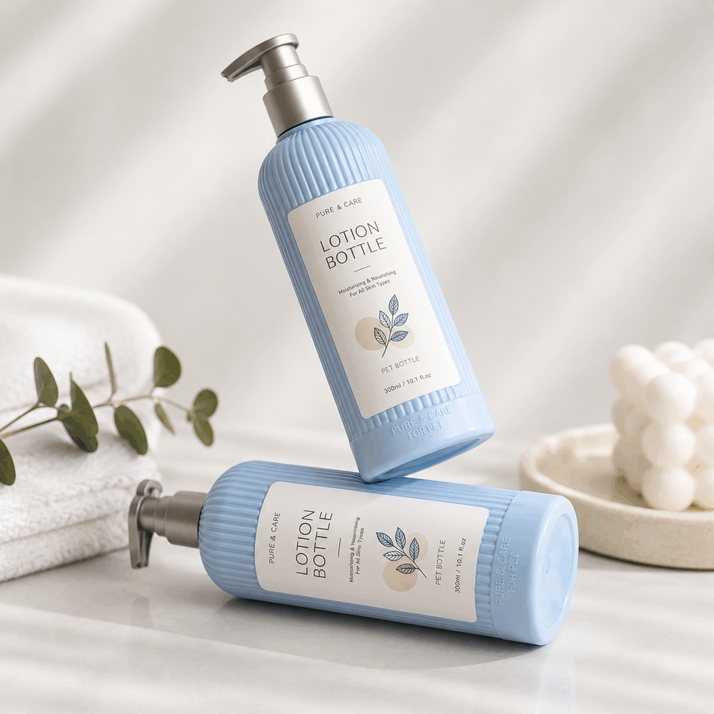 Round HDPE Pump Bottles 200ml & 400ml for Lotion Body Wash & Facial Cleanser with Custom Logo Cosmetic Packaging Wholesale