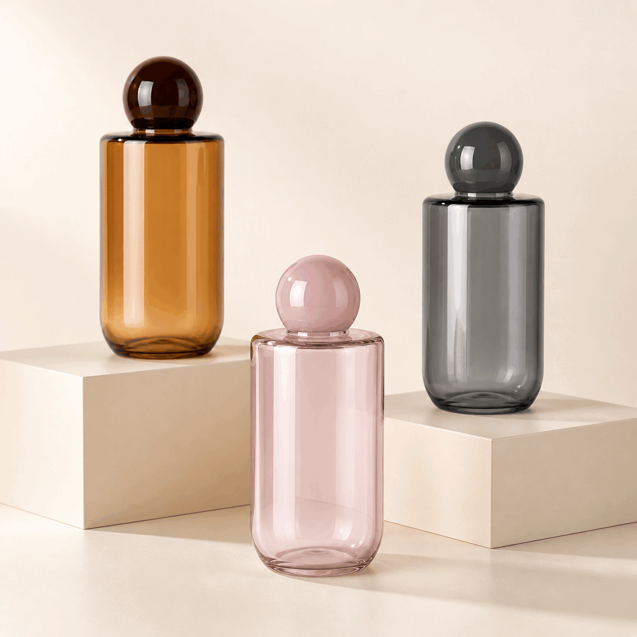 Round Bottom Facial Moisturizing Toner Bottle with Ball Cover PP Plug Inner Leak Proof for Skincare Cosmetic with Outer Box