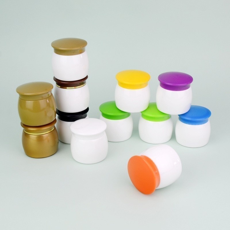 Wholesale Double Layer Small PP Plastic Jar Mushroom Shaped Cream Ointment Powder Gel Container 15g/20g/30g Screw Top Cosmetics