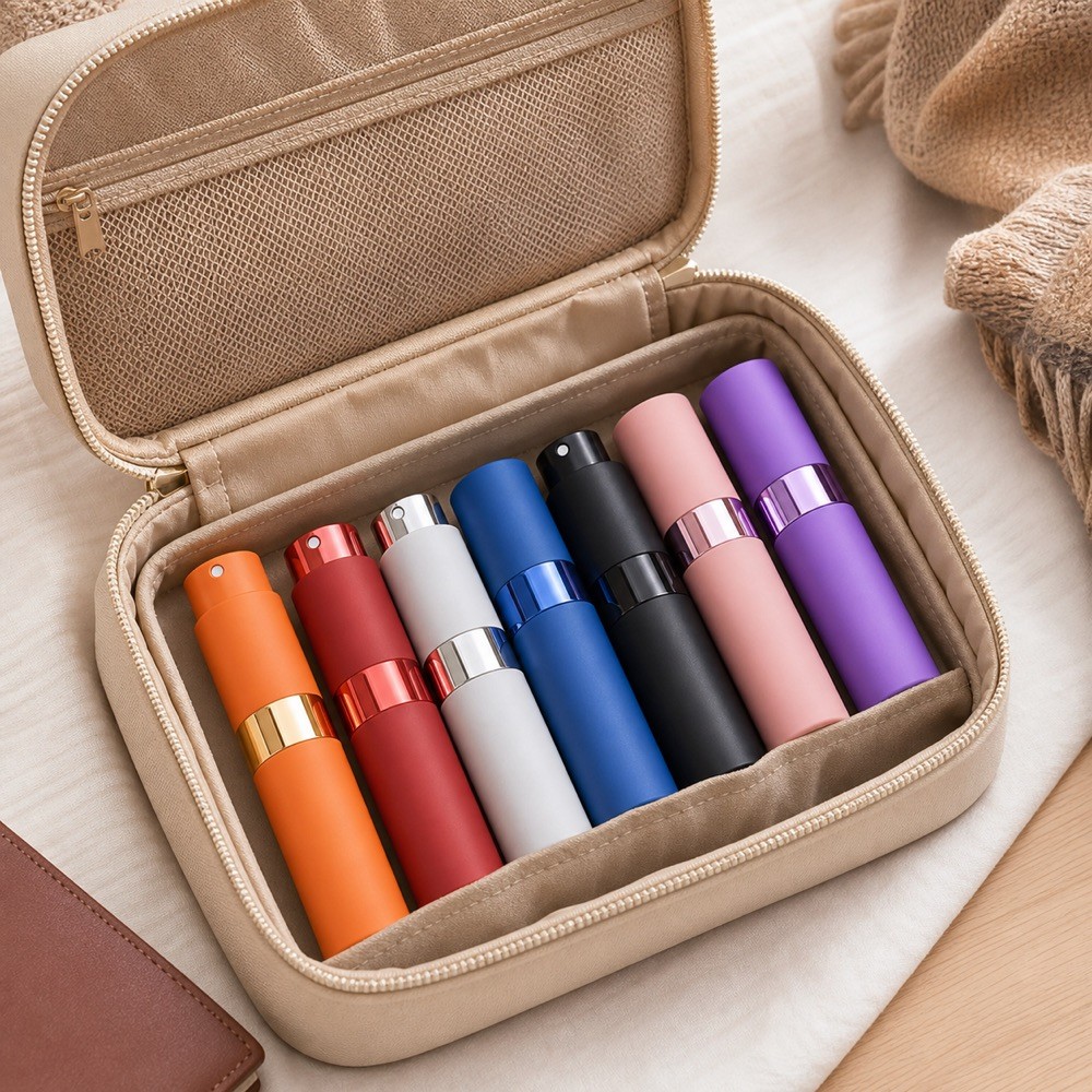 Factory Custom ABS shell Twist up Empty Perfume Bottle 8ml Retractable Refillable Perfume Atomizer Sanitizer Pump Spray