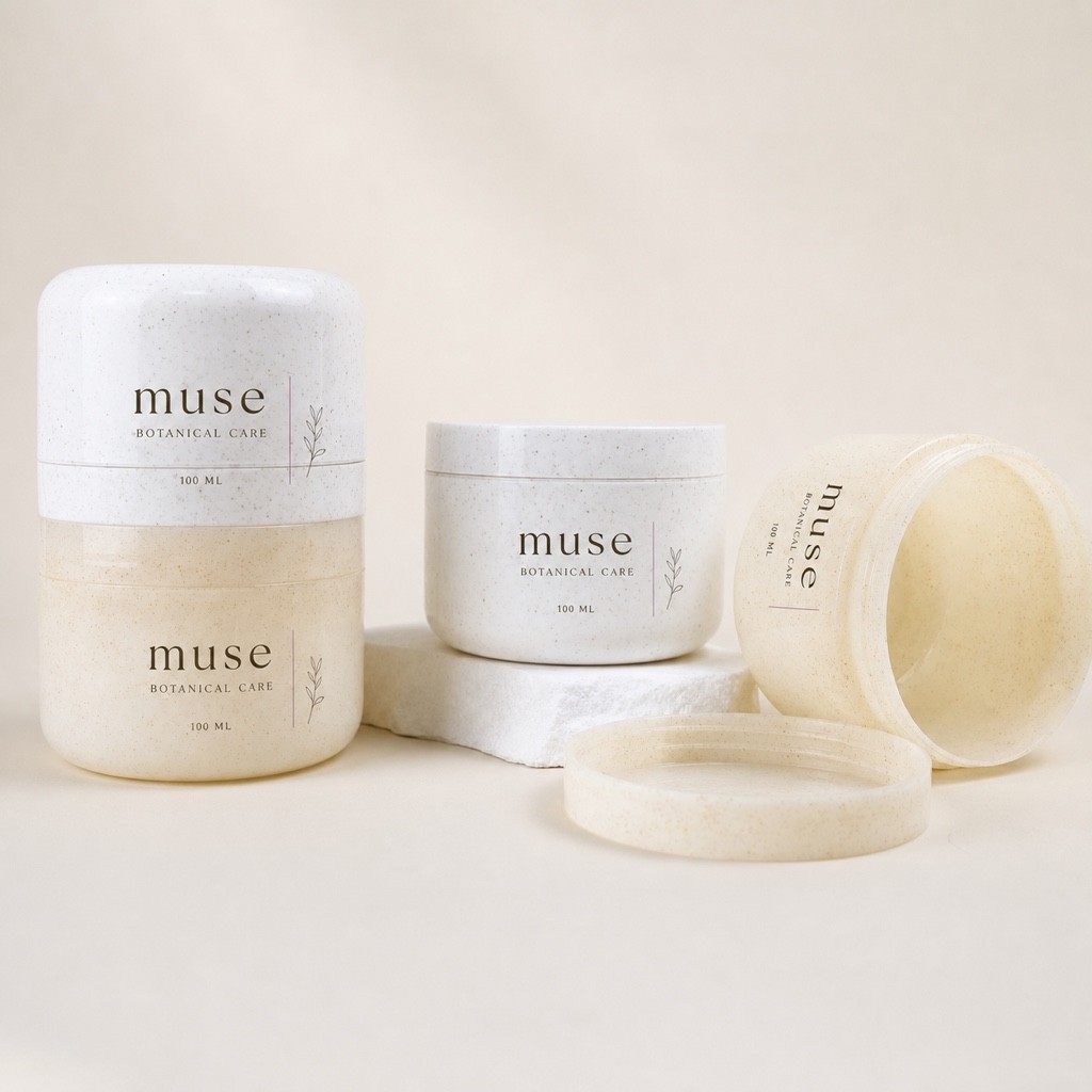 100g 250g  Wheat Straw Environmentally Friendly Material Degradable Injection Molding Cream Jar Facial Cream Jar Facial Bottle