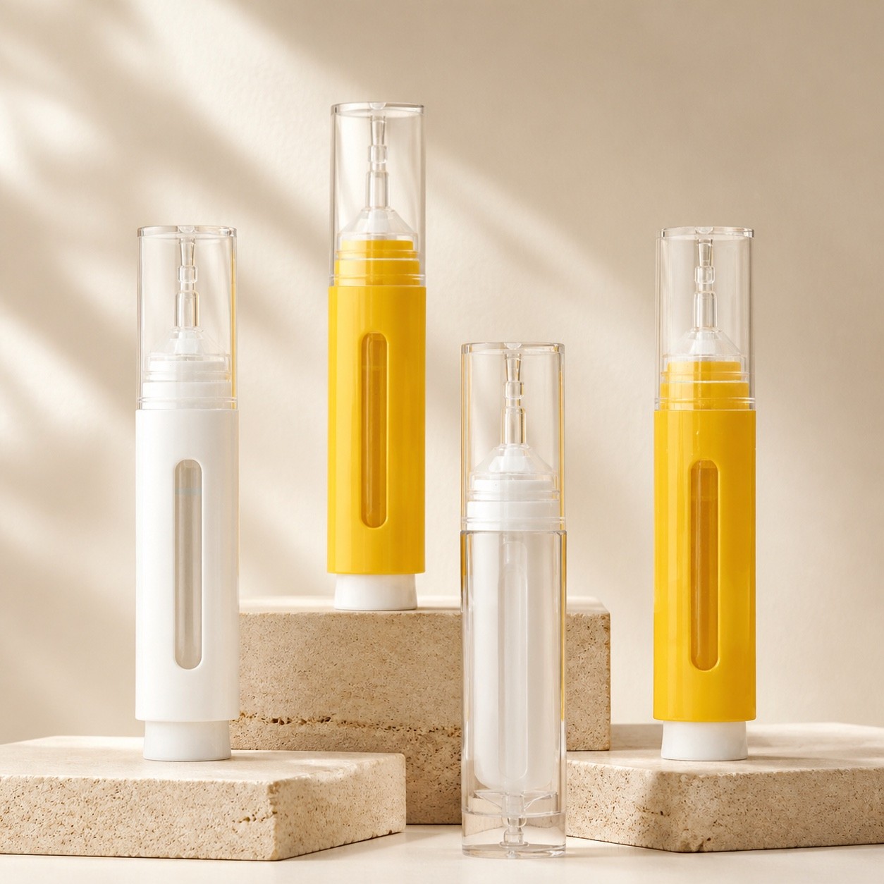 Custom Press Type 10ml 15ml Original Liquid Syringe Bottle Essence Eye Cream Airless Dropper Bottle Packaging