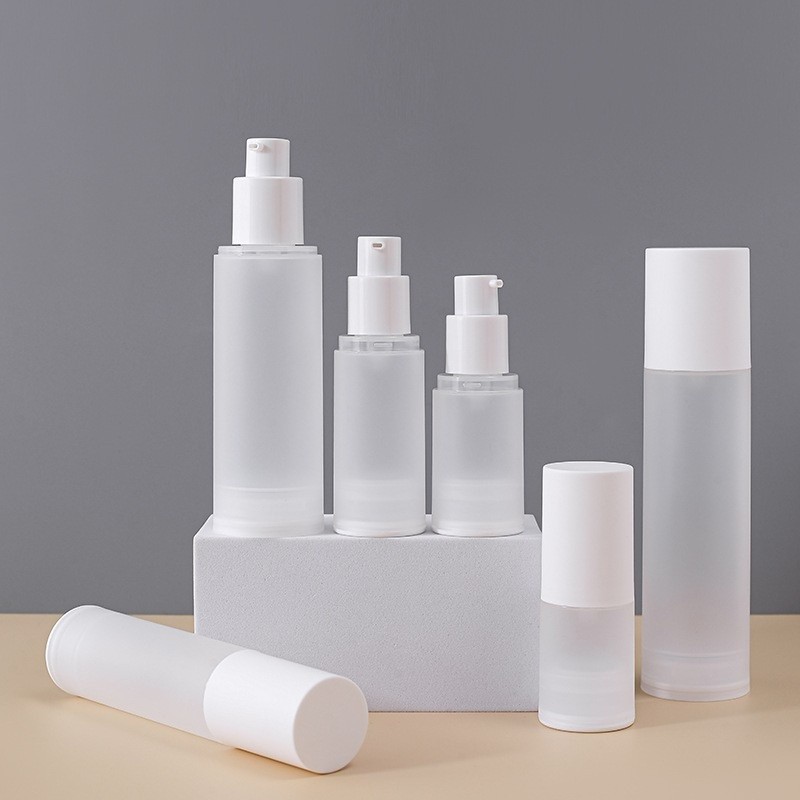 Frosted PP Airless Lotion Bottle Eco-Friendly 15ml 20ml 30ml 50ml Pump Round/Cylinder Face Masks Skin Care Serum Shampoo Cream