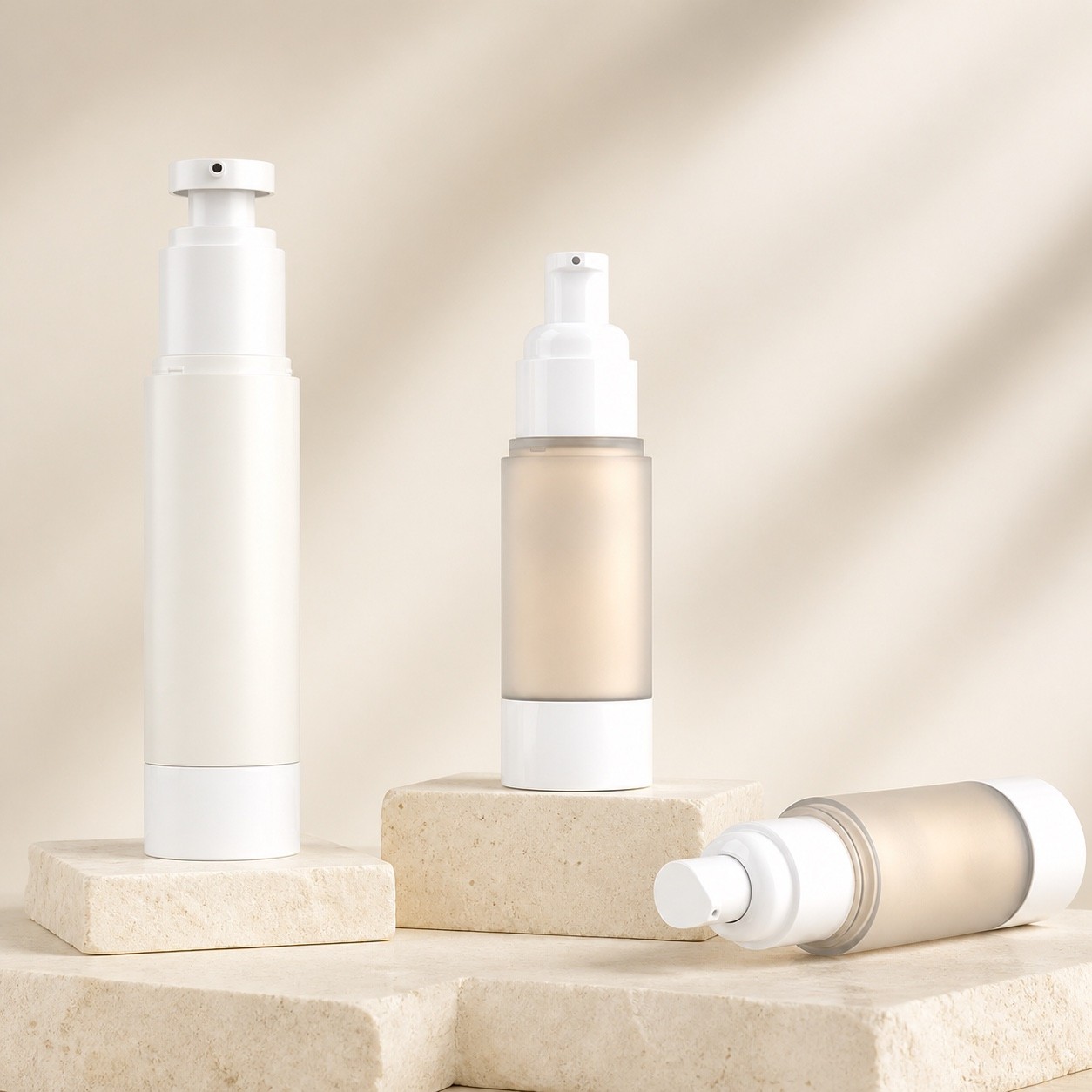 15ml 30ml 50ml 100ml ABS Frosted Vacuum Toiletries Container Emulsion Serum Cream Cosmetic Packaging Airless Pump Bottles