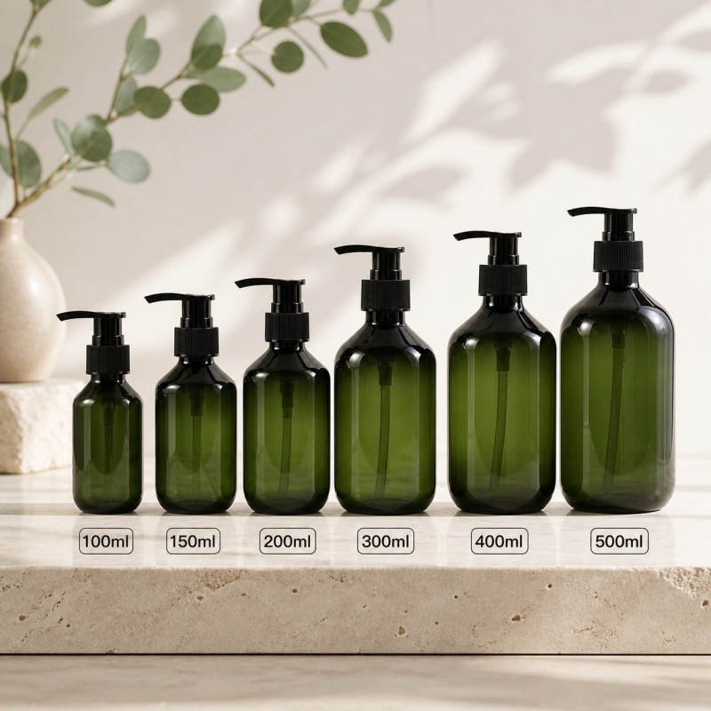 100ml-to-500ml-green-pet-lotion-pump-bottle-lineup.jpg