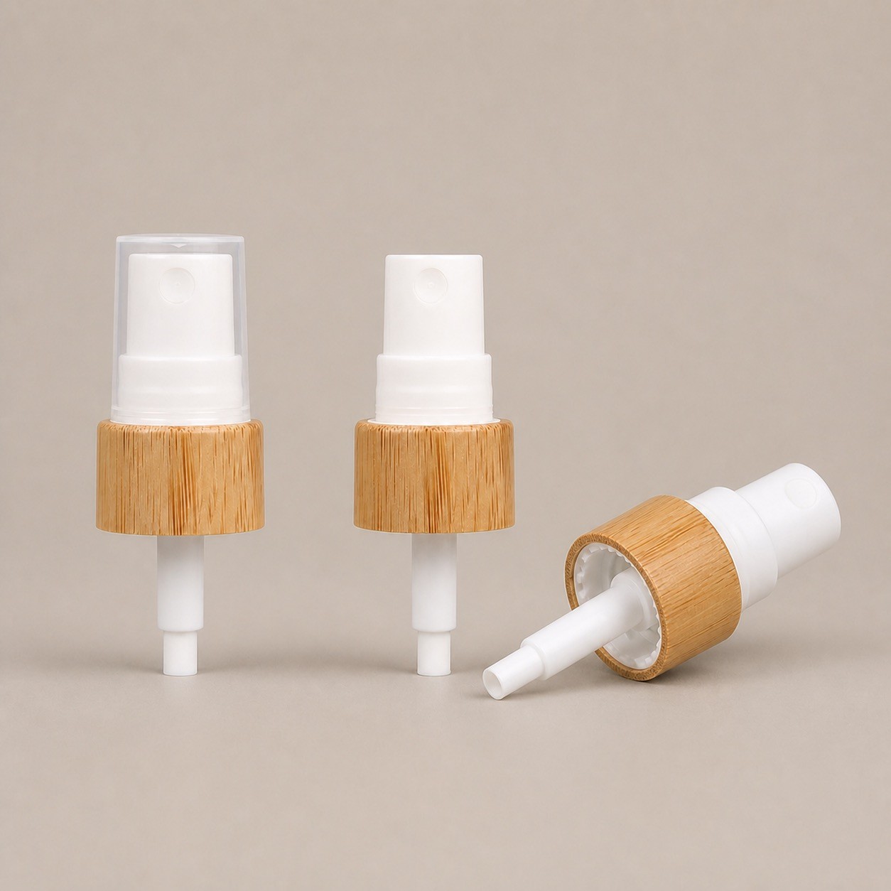 20/410 24/410 28/410 Fine Mist Sprayer Pump Free Sample Bamboo White Sprayer Pump Cosmetic Packaging Bottle Dispenser Pump