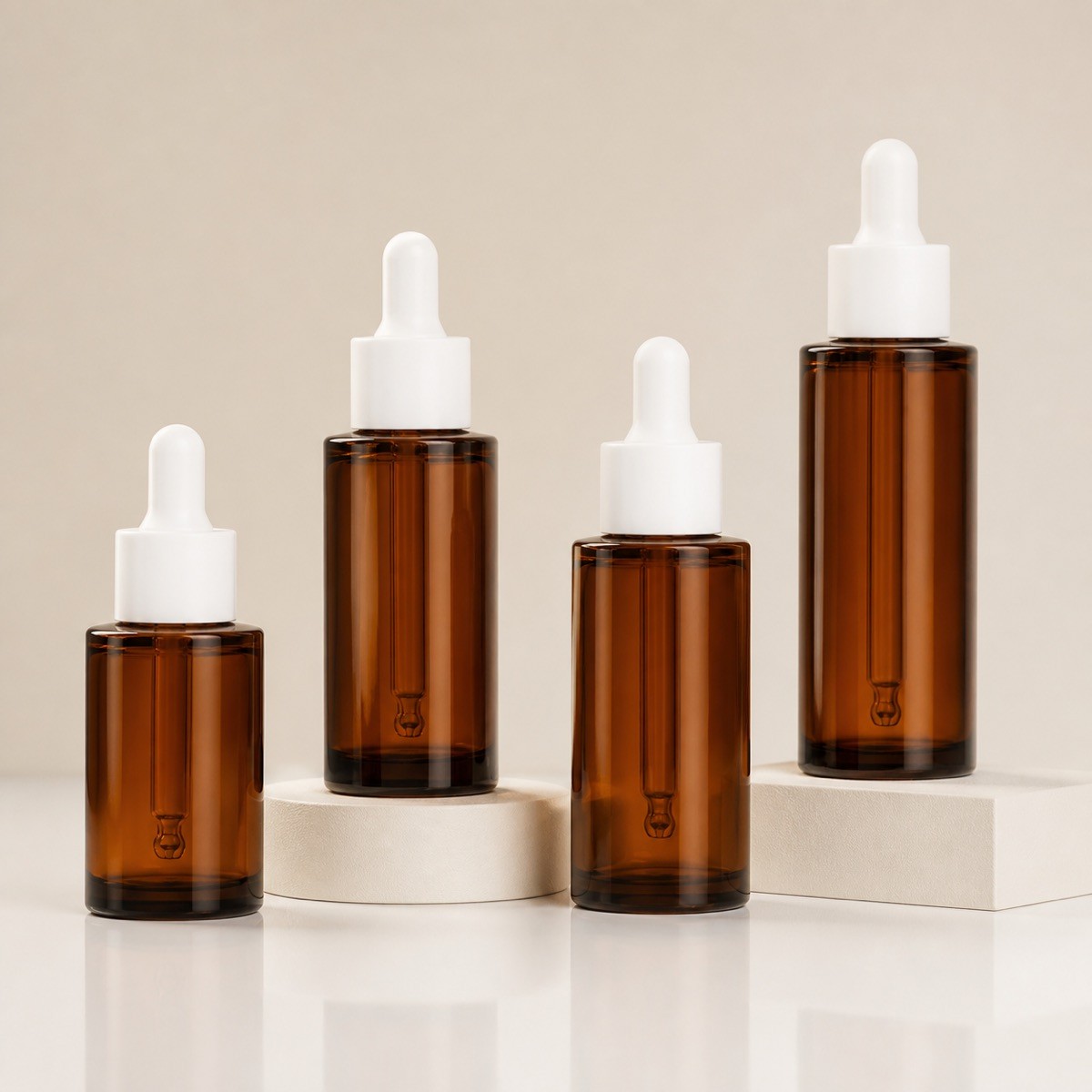 Essential Oil Bottle Massage PETG Brown Light Proof Thick Walled 30ml Dropper Oil Filling 20mL 50mL 80mL 100mL Plastic Bottle