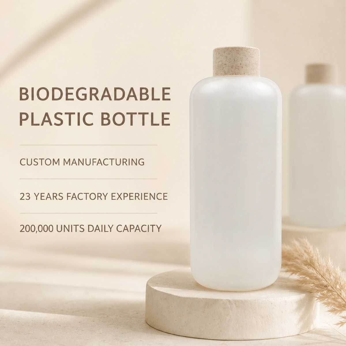 100% Biodegradable PLA Disposable 500ML Bottle With Customized Logo and Color