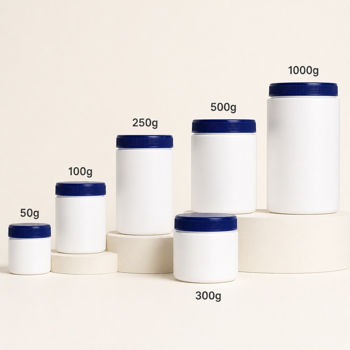Wholesale Multi-Capacity Plastic Jars 50ml-1000ml PP Skin Care Face Cream Cosmetic Travel Size Empty Container Lids Customizable