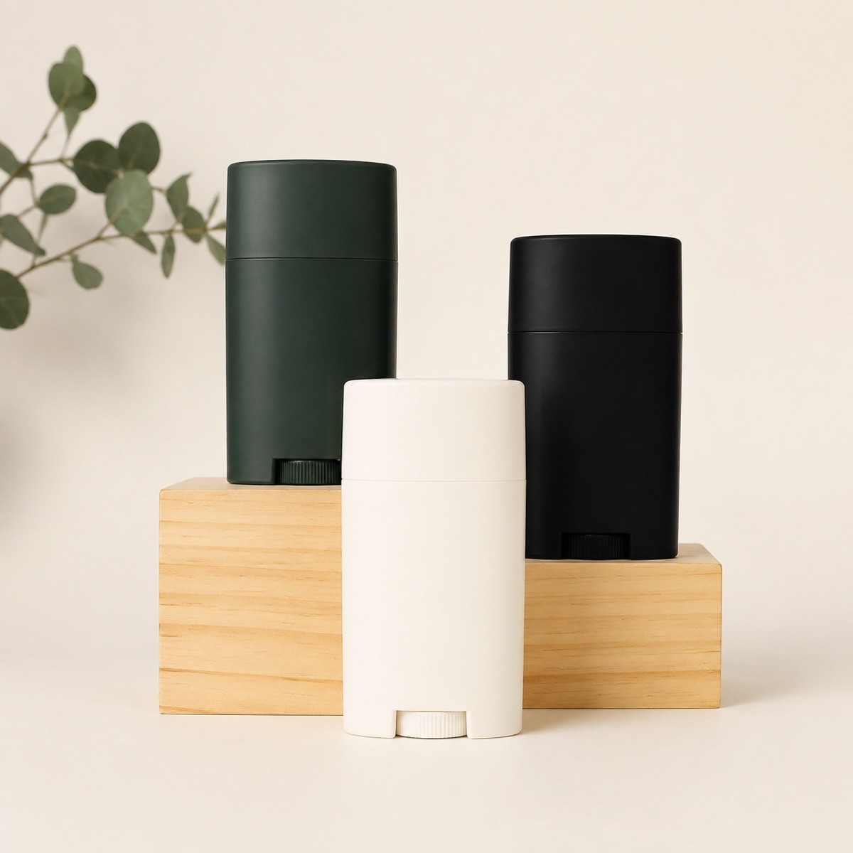 75g Empty White Oval Plastic Deodorant Sticks Bottle Mini Portable Cosmetic Packaging Screen Printed Deodorant Container