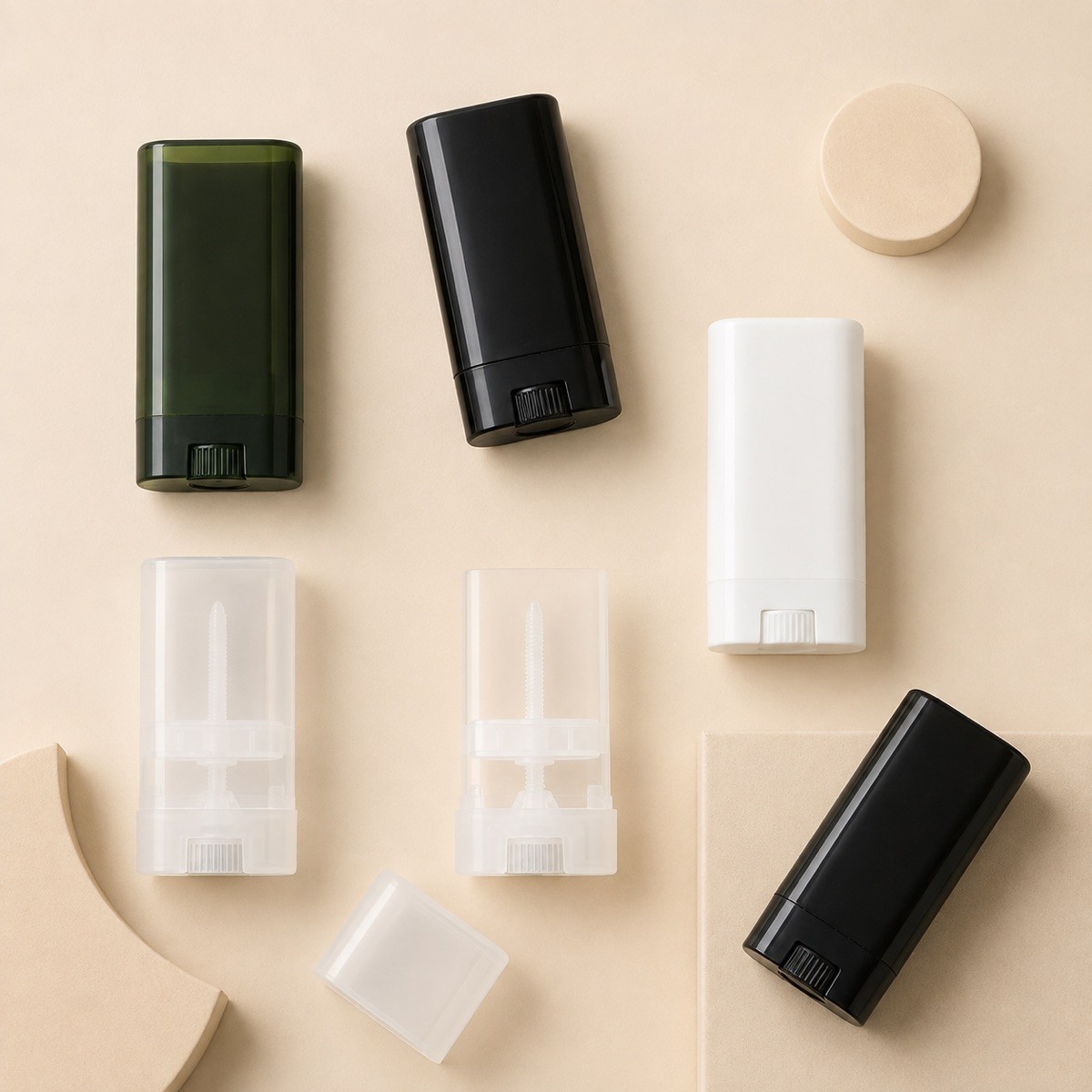 Wholesale Cheap Flat PP Plastic Antiperspirant Deodorant Tube 15g Portable Deodorant Cream Bottle Customizable