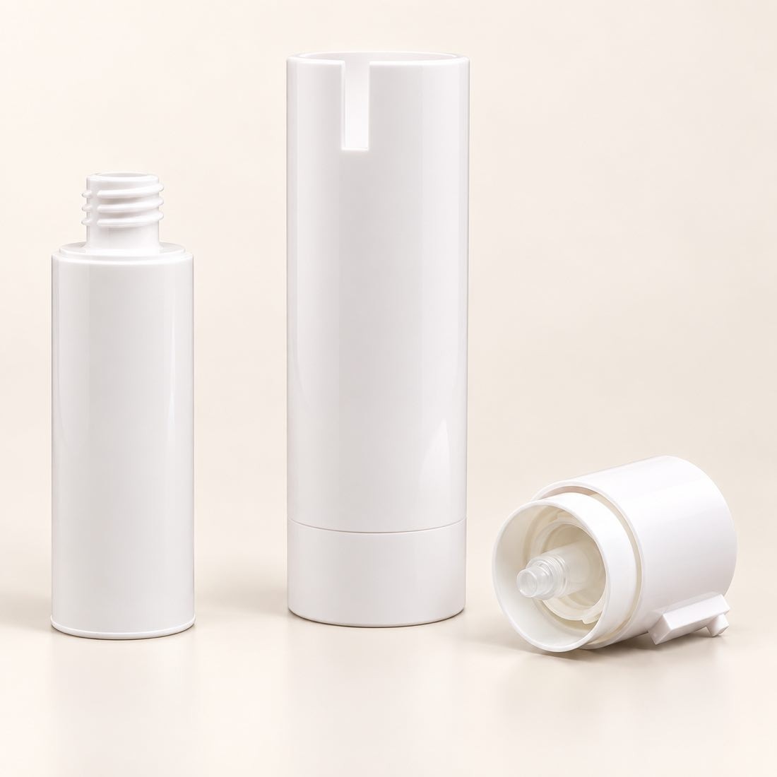 Customize Refillable  Private Label PP Plastic Cosmetic Package Lotion Pump Bottle Airless Lotion Bottle for Cream Liquid