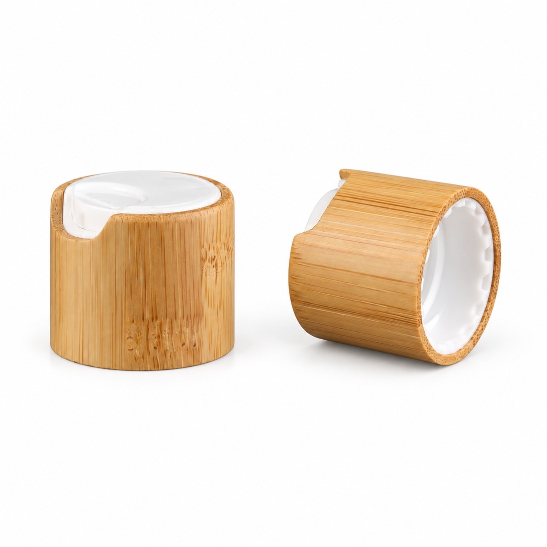 Wholesale 20/410 24/410 Natural Bamboo PP Closure Screw Soap Dispenser Disc Flip Top Lid for Soap Dish Shampoo Conditioner Bottle