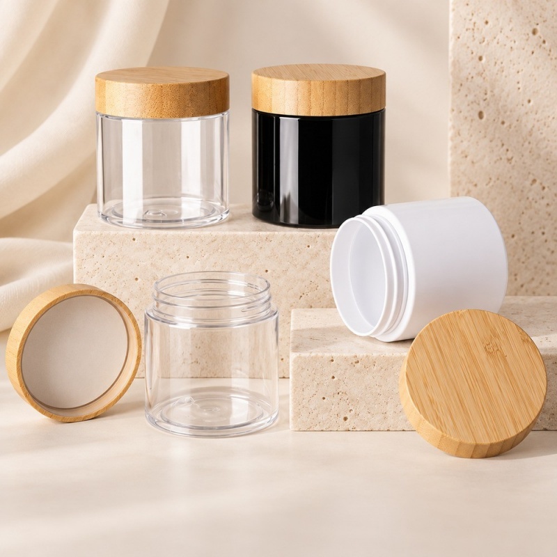 100g-250g-pet-wide-mouth-cosmetic-jar-with-bamboo-lid-showing-beige-display.jpg