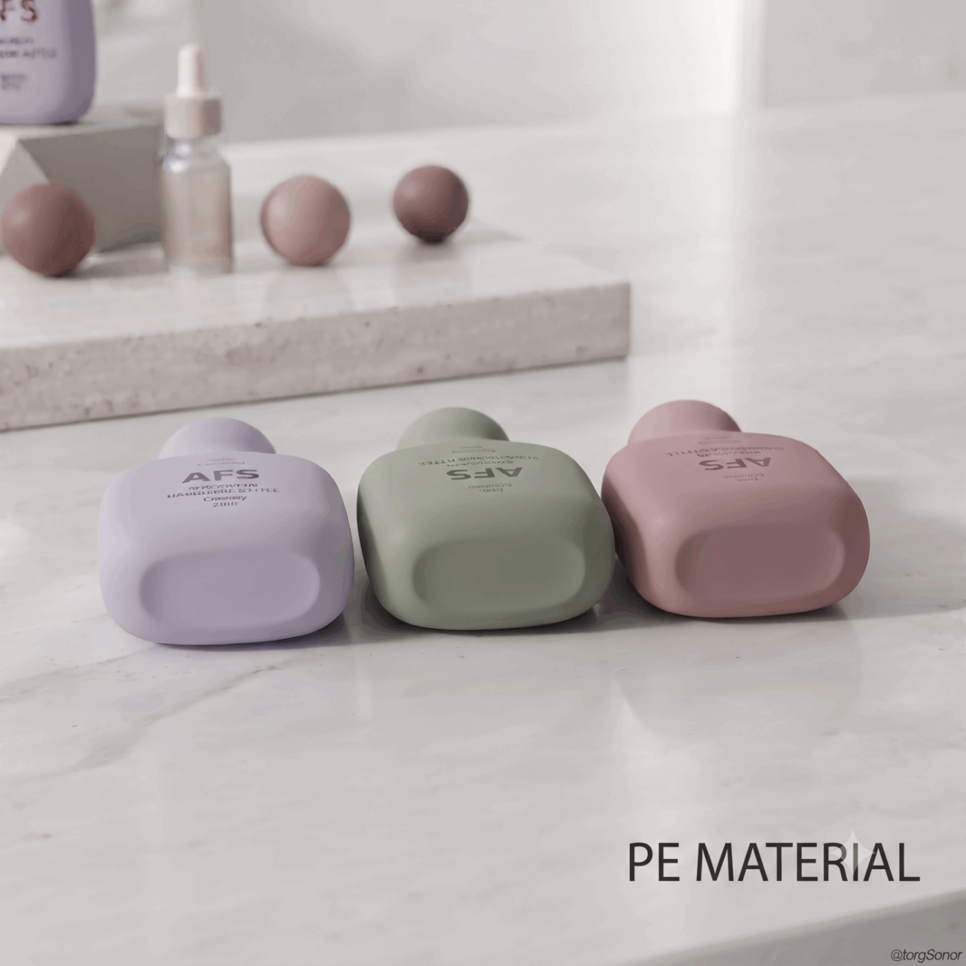 three-pastel-50ml-flat-pe-hand-cream-bottles-on-marble-surface
