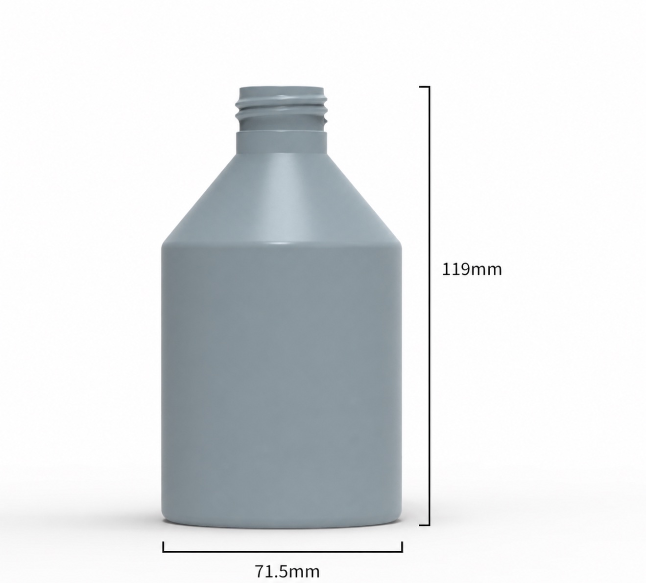 gray-300ml-pe-lotion-bottle-dimensions