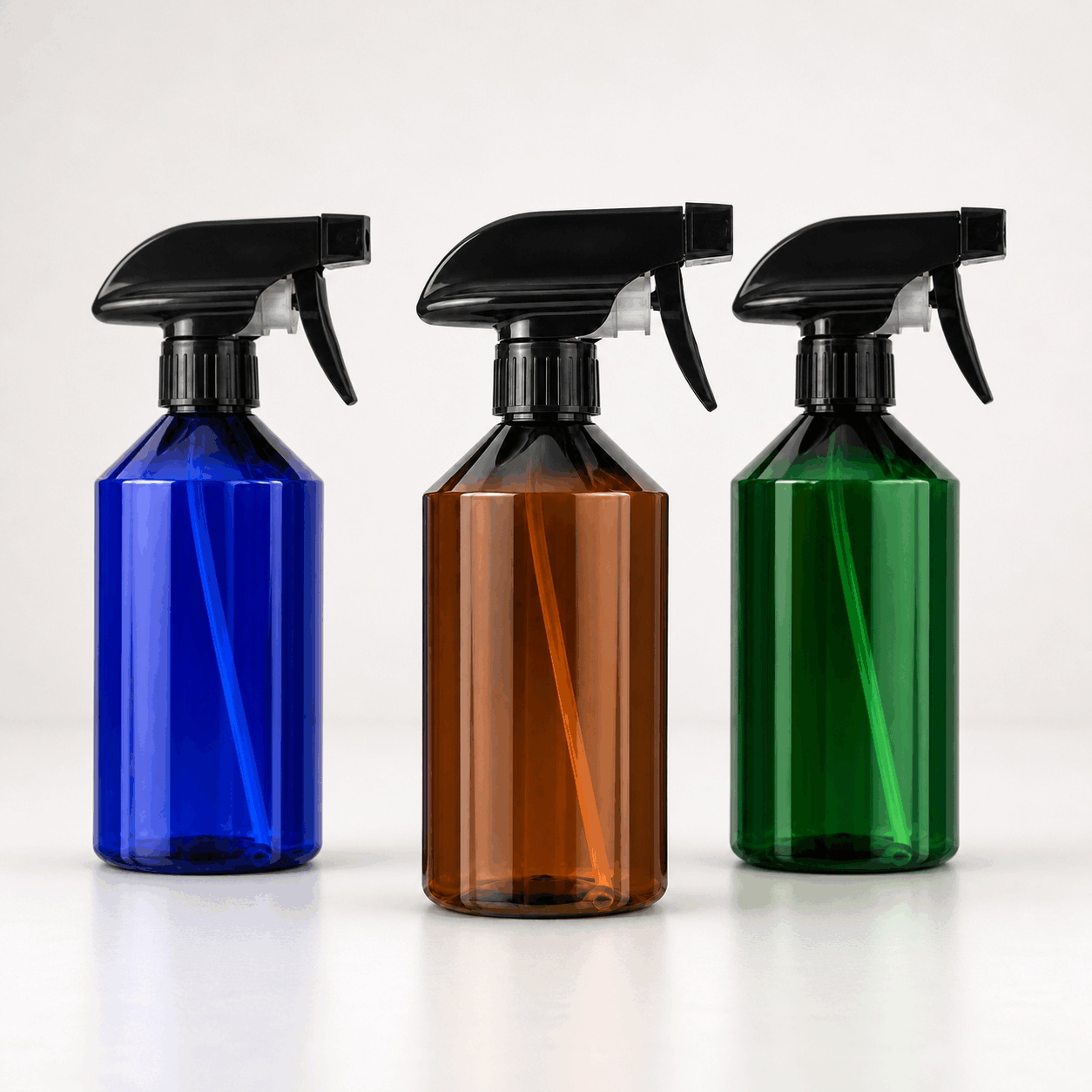 transparent-blue-amber-and-green-500ml-pet-trigger-spray-bottles