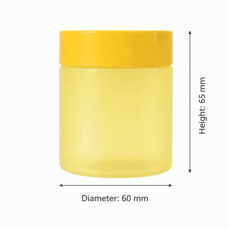 yellow-4oz-pet-food-jar-60mm-diameter-65mm-height-dimension-chart