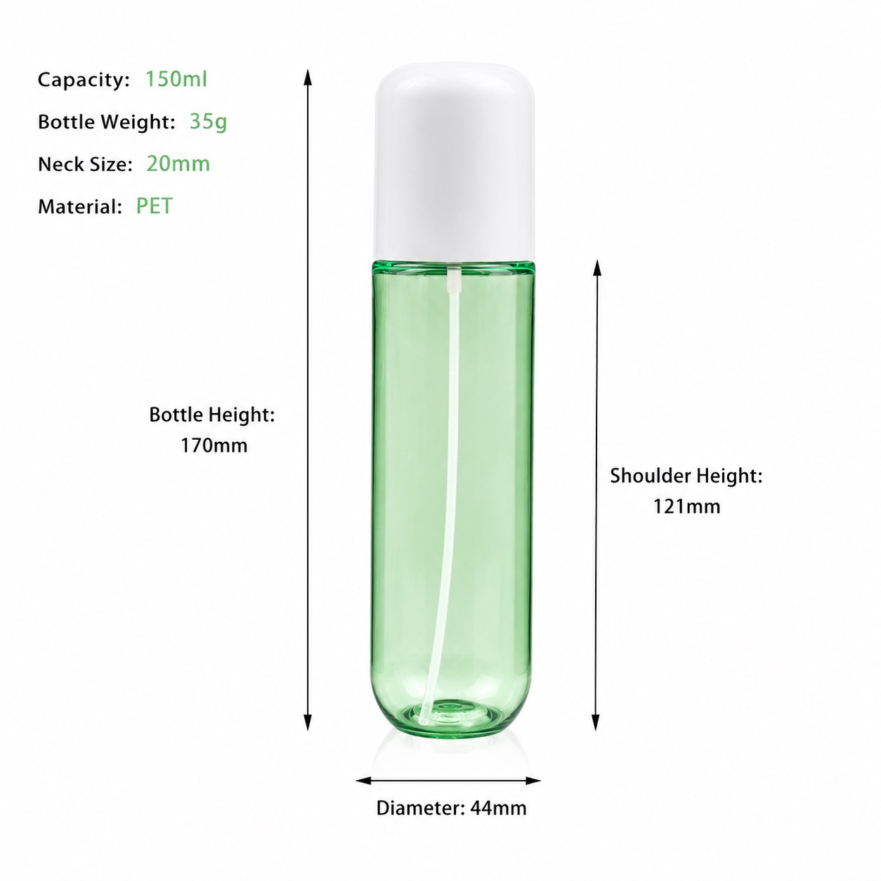 150ml-green-pet-fine-mist-spray-bottle-dimension-chart