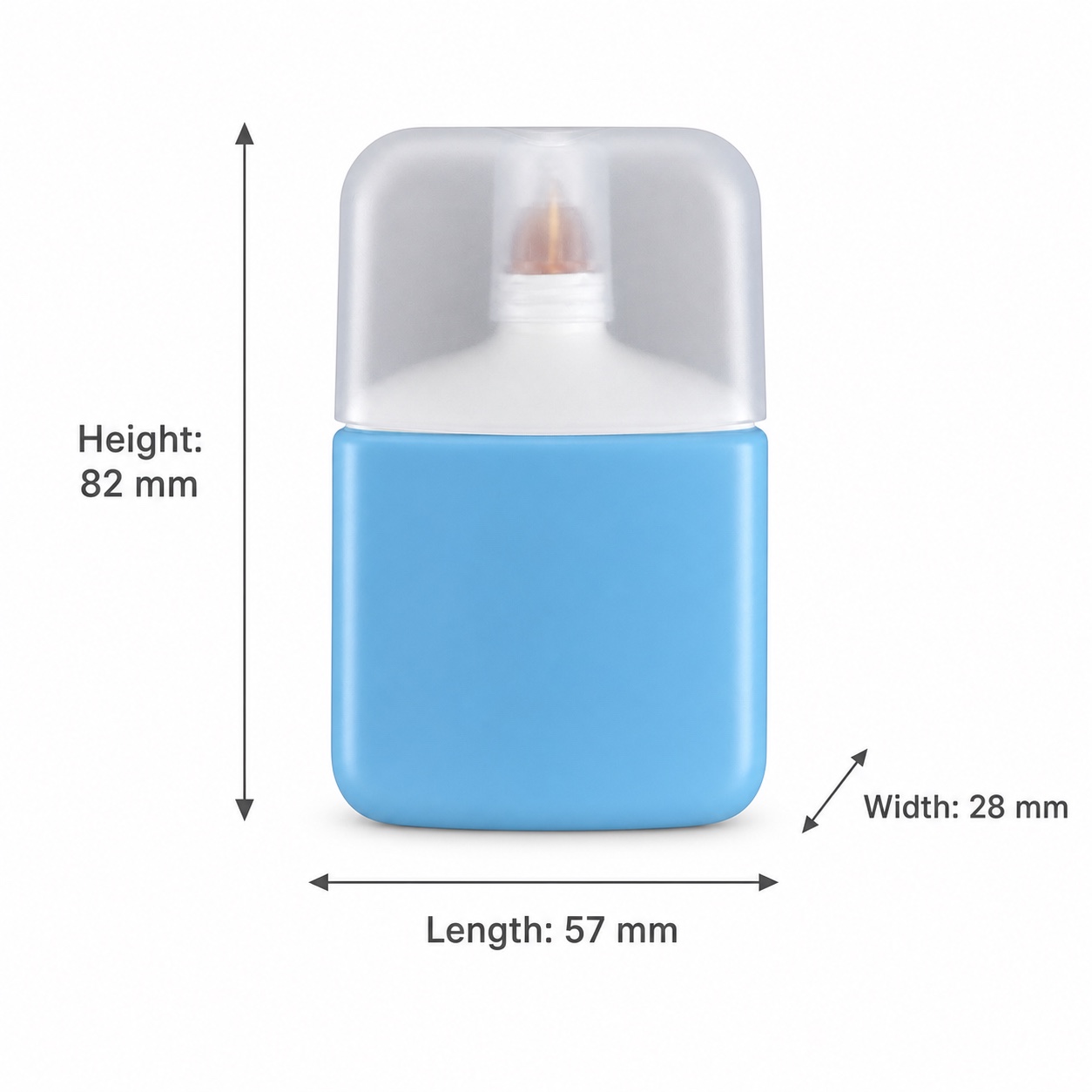 blue-50ml-pp-square-sunscreen-bottle-57mm-by-82mm-dimension-chart