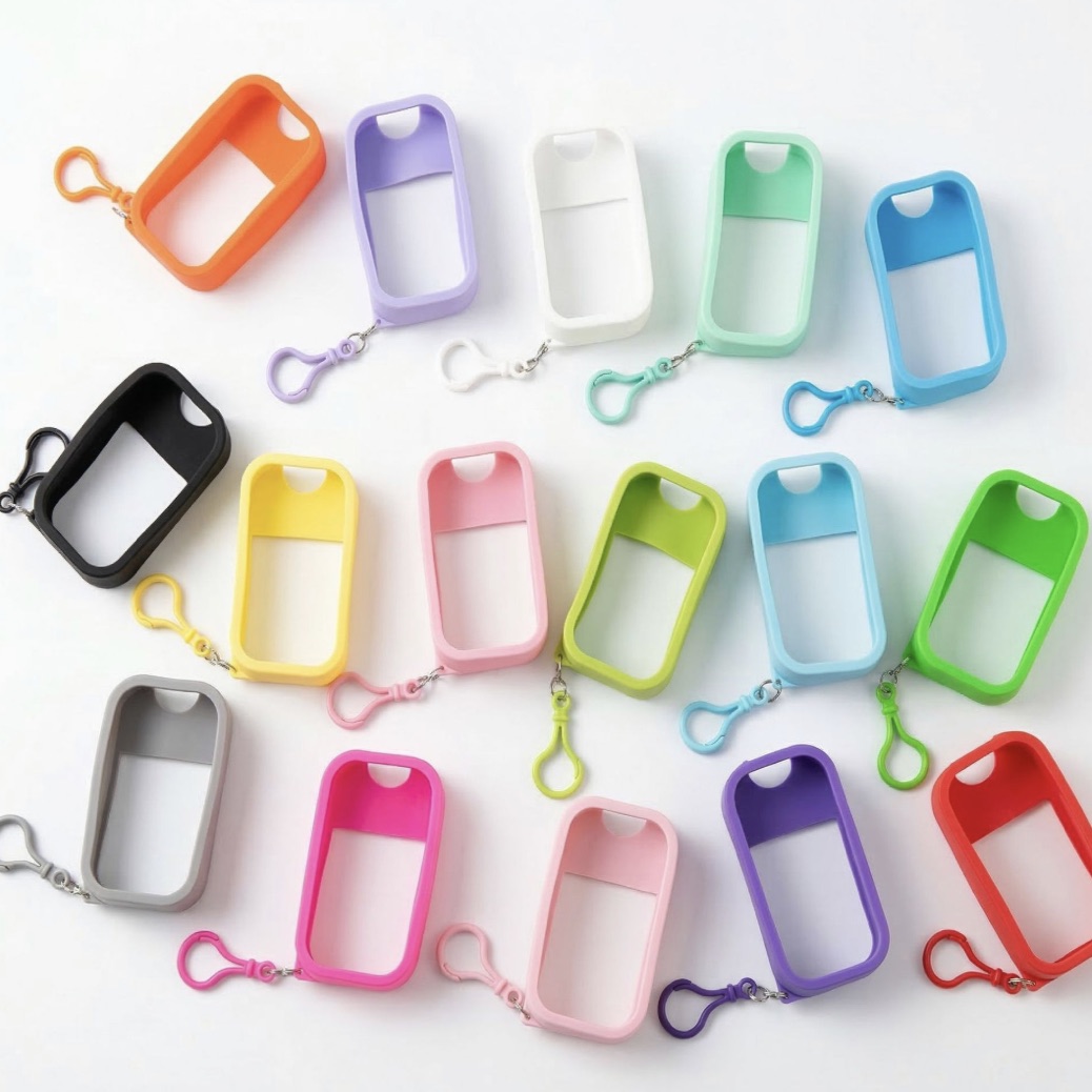 colorful-silicone-keychain-cases-for-50ml-petg-card-spray-bottles