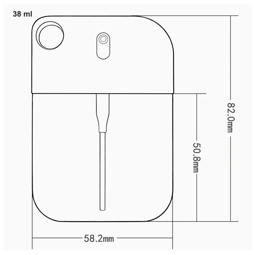 38ml-petg-card-spray-bottle-58-2mm-width-82mm-height-dimension-chart