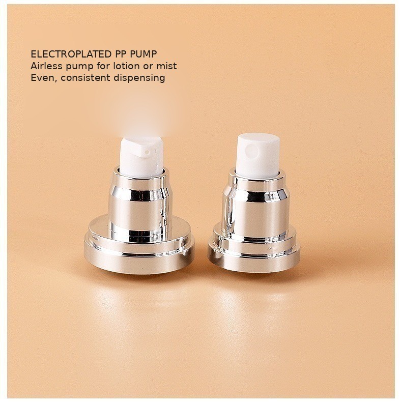 electroplated-pp-airless-lotion-pump-components-close-up