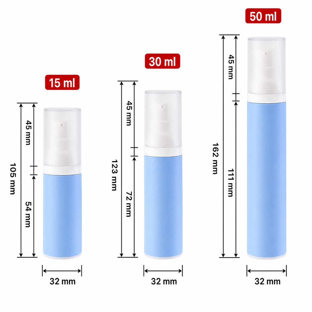 15ml-30ml-50ml-blue-pp-airless-bottle-dimensions