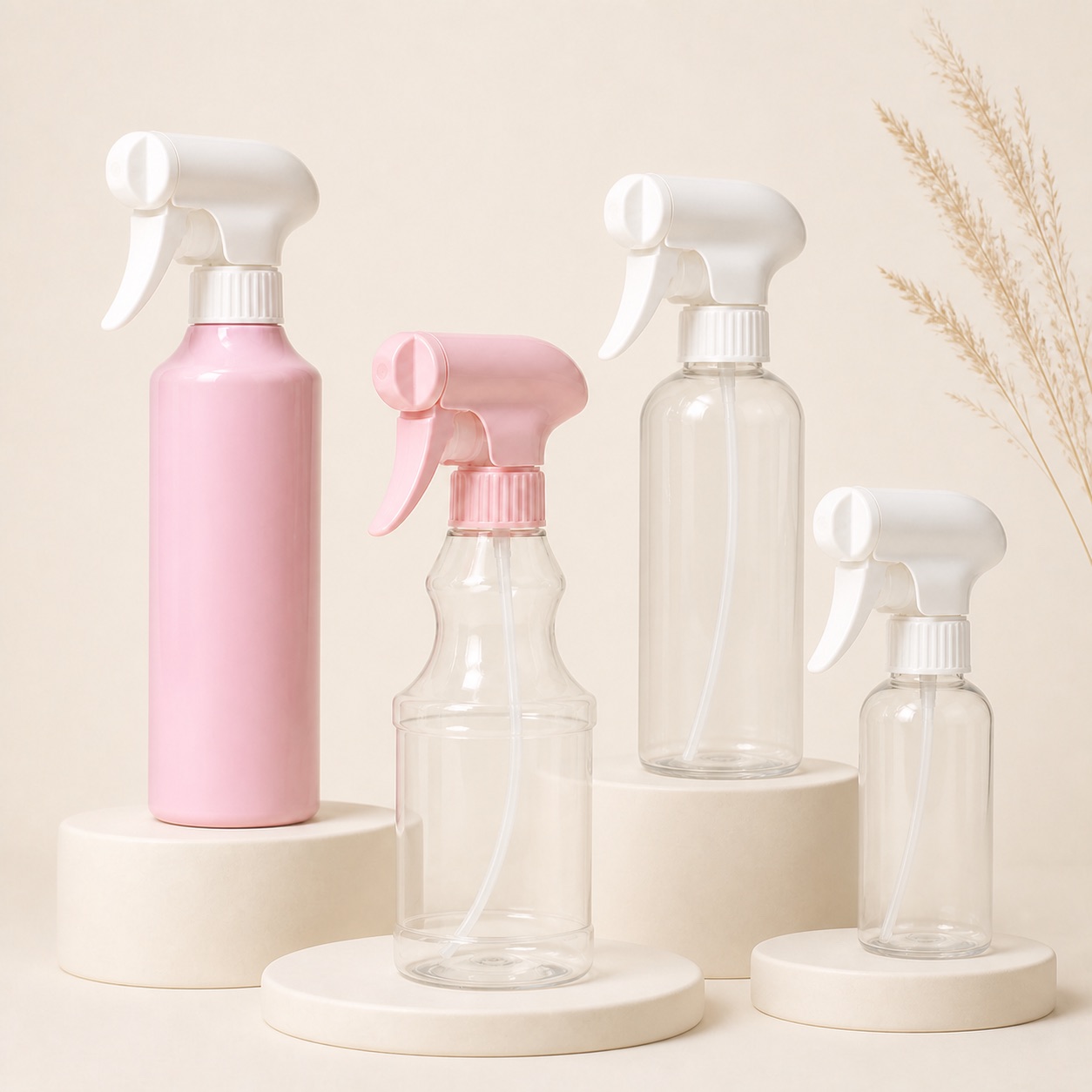 pet-trigger-spray-bottle-collection-on-pedestals
