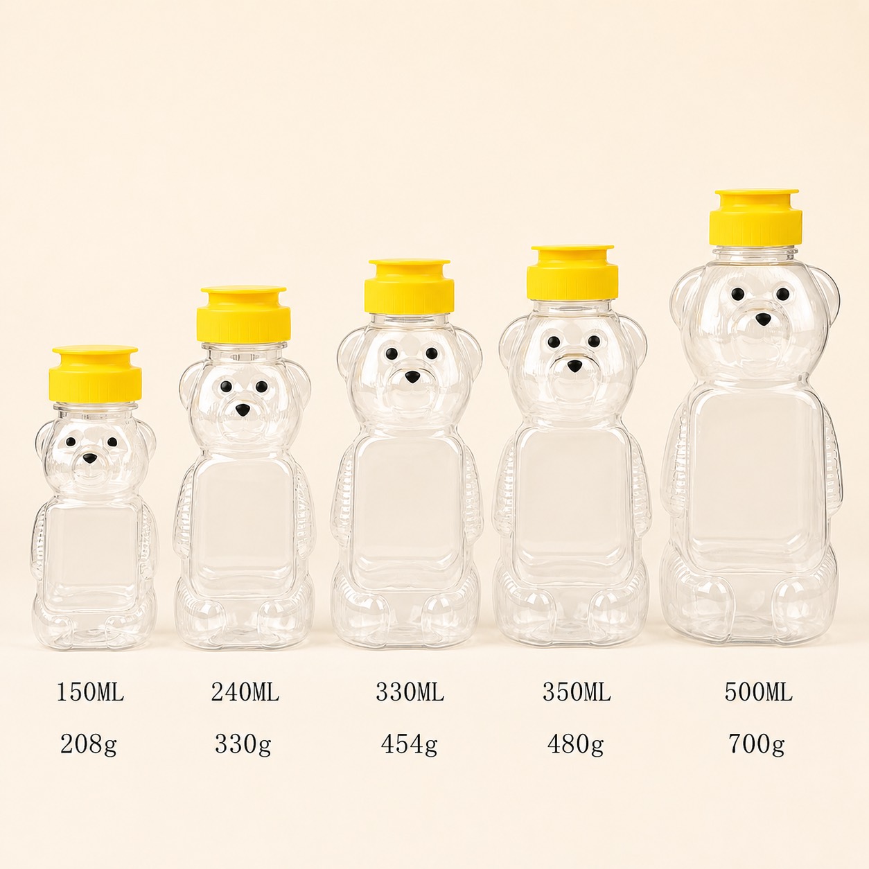150ml-to-500ml-pet-bear-bottle-capacity-lineup