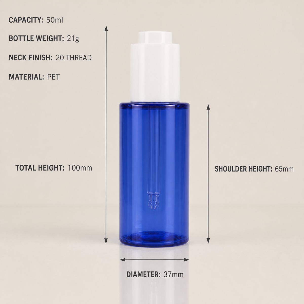50ml-blue-pet-dropper-bottle-dimensions-and-specifications