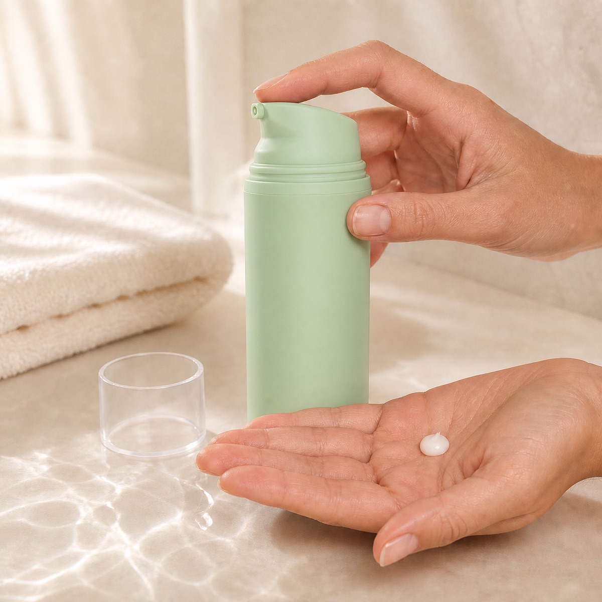 pp-airless-pump-bottle-dispensing-skincare-lotion-into-a-hand