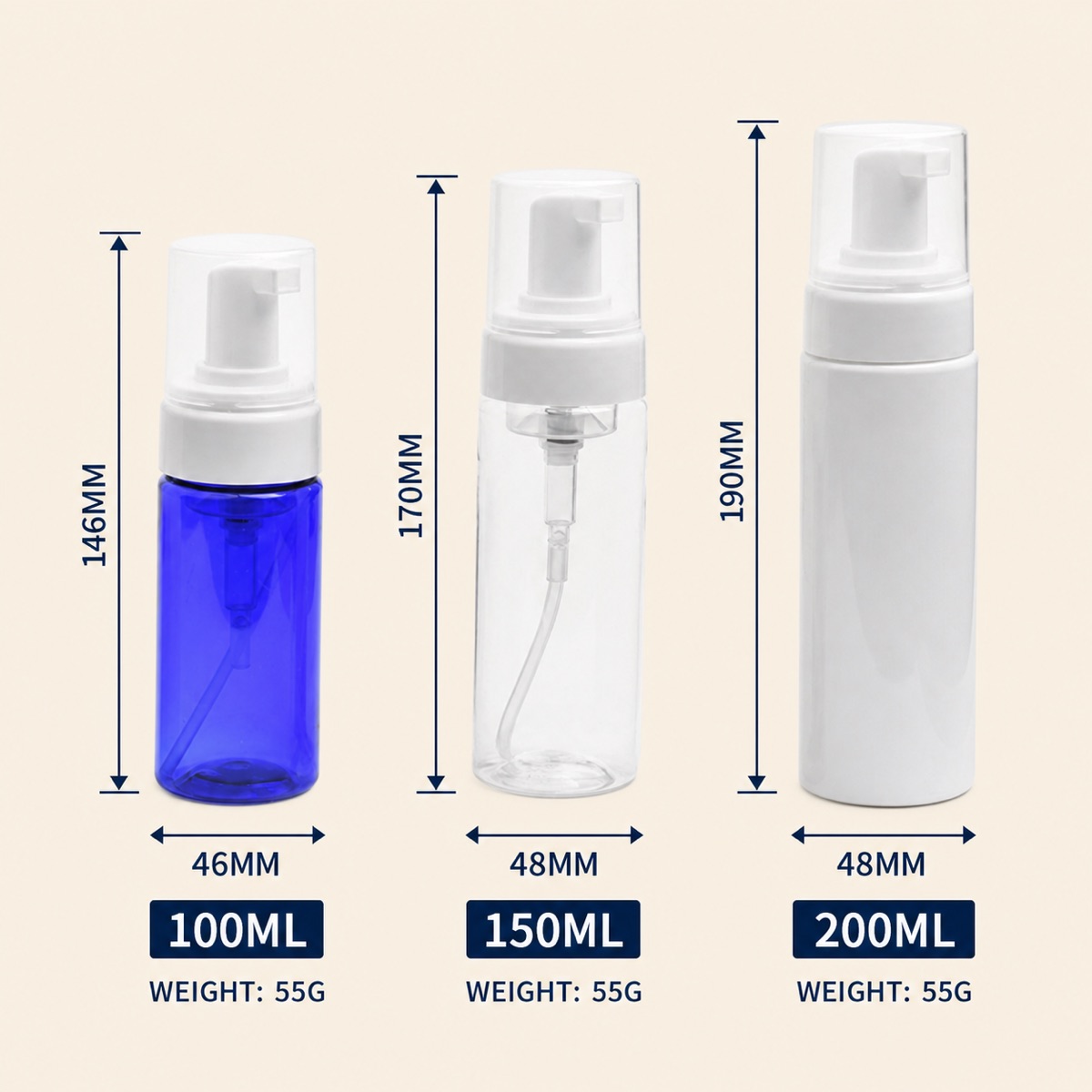 100ml-150ml-and-200ml-pet-foaming-bottle-dimensions