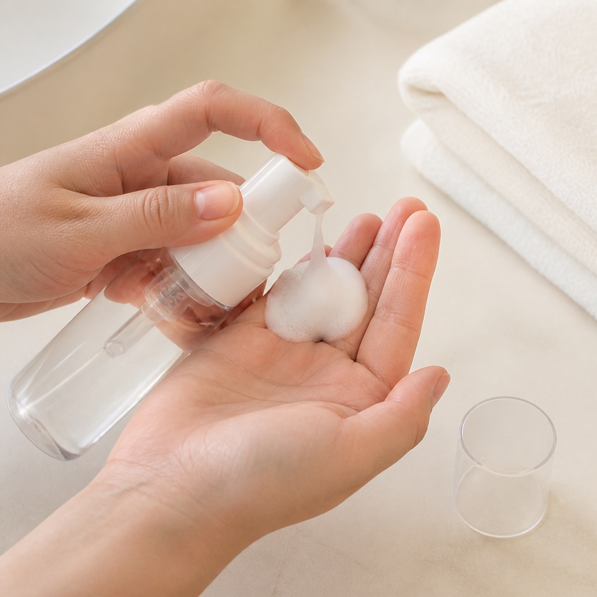 pet-foaming-pump-bottle-dispensing-facial-cleansing-mousse