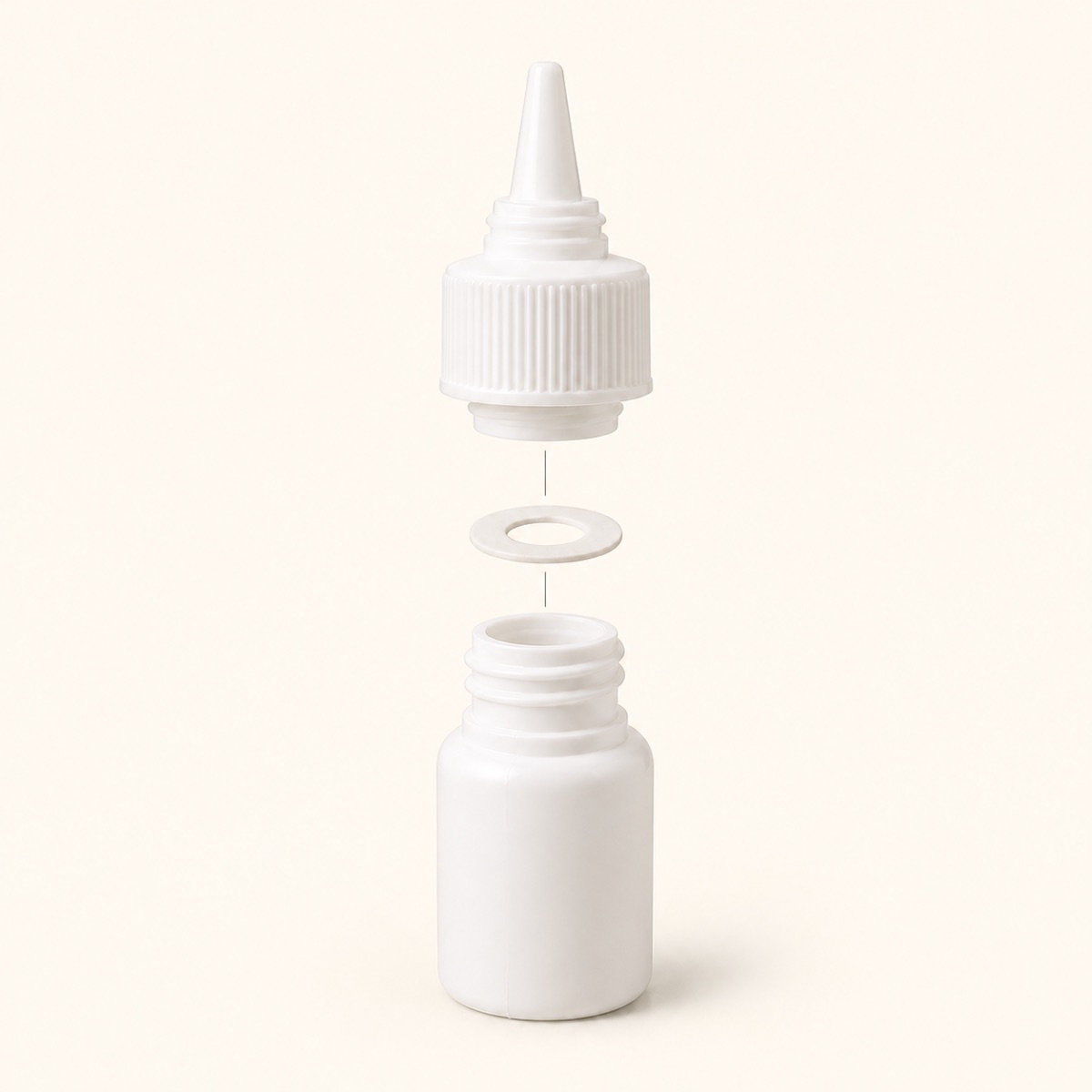 hdpe-precision-tip-bottle-exploded-closure-and-sealing-ring-assembly