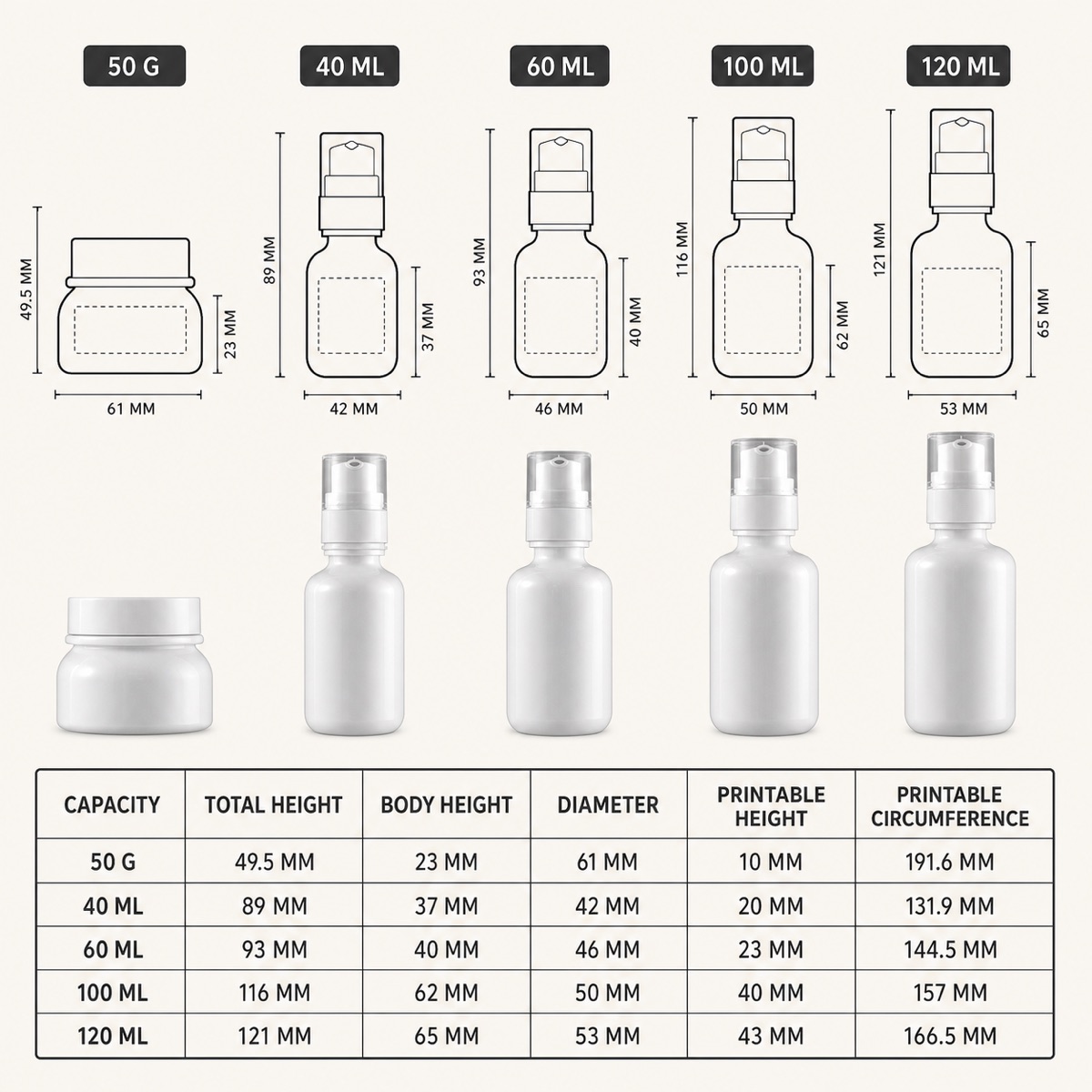 40ml-to-120ml-white-pet-cosmetic-bottles-and-jar-dimensions