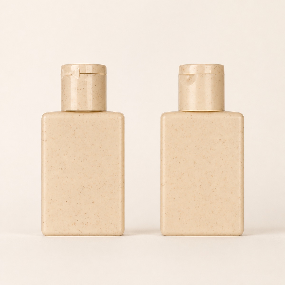 two-40ml-wheat-straw-composite-flat-cosmetic-bottles-front-view