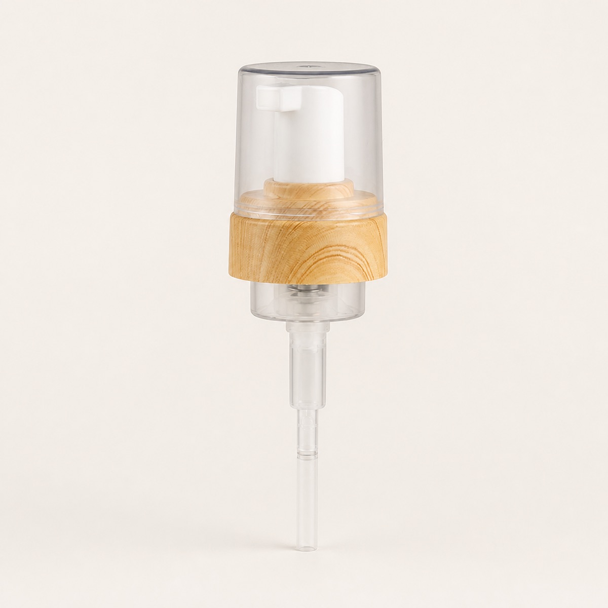 front-view-of-42-410-wood-grain-cosmetic-foaming-pump