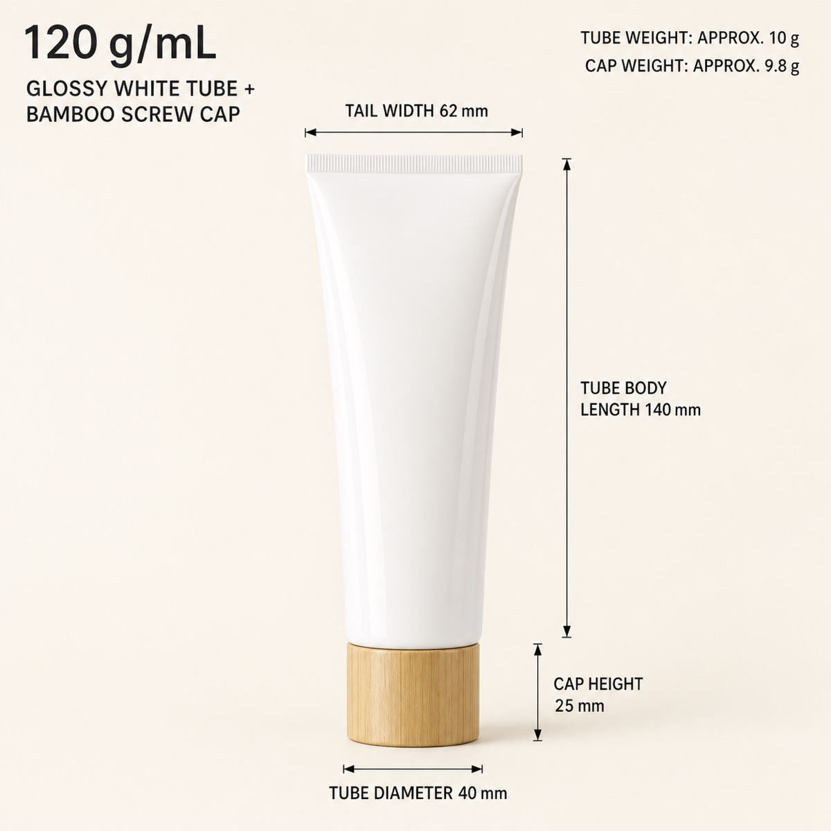 120g-white-pe-cosmetic-tube-with-bamboo-look-cap-dimensions